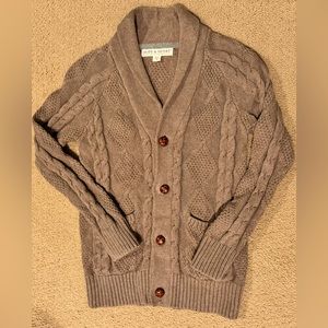 Hope & Henry Shawl Neck Cable Knit Sweater
